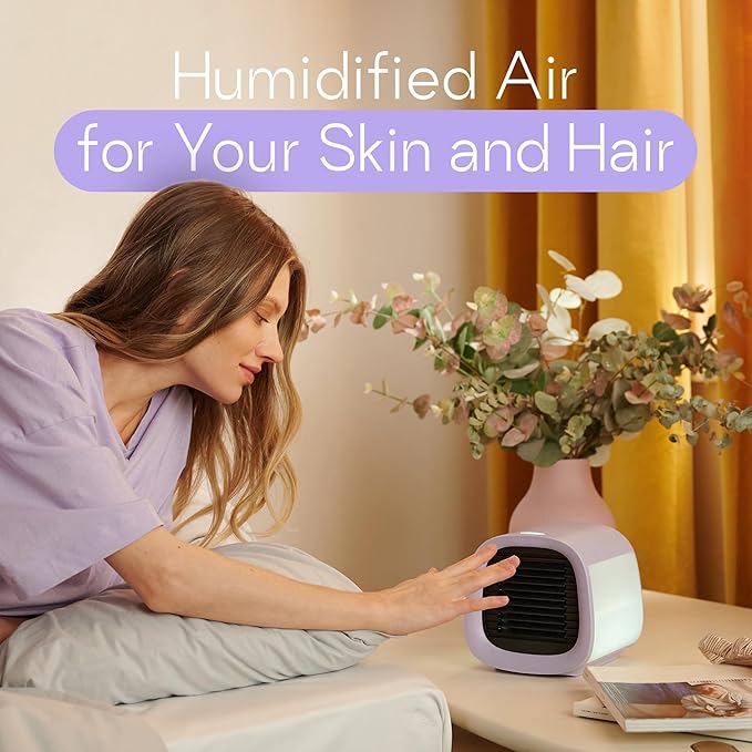 Evapolar Portable AC Unit- Small Personal Air Conditioners - Mini Evaporative Air Cooler for Desk and Camping - Swamp Cooler - Evachill, Lavanda