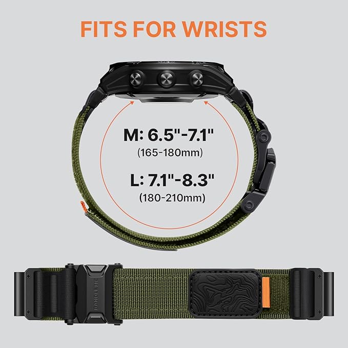 Bandletic Compatible with Garmin Fenix 7 Watch Band, 22mm Quick Fit Magenetic Rugged Nylon Soft Sport Strap for Instinct E & 3 45mm/2/Fenix E/8 47mm/7/6/5/Forerunner 970/965/955/Epix 2/Tactix & Quatix