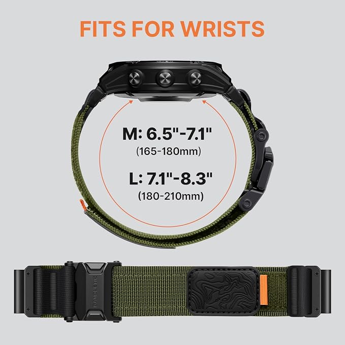 Bandletic Compatible with Garmin Fenix 8 47mm Band, 22mm Quick Fit Magnetic Watch Bands for Instinct E&3 45mm/2/Fenix E/8 47mm/7/6/5/Forerunner 970/965/955/Epix 2/Approach S70 47mm/Tactix & Quatix