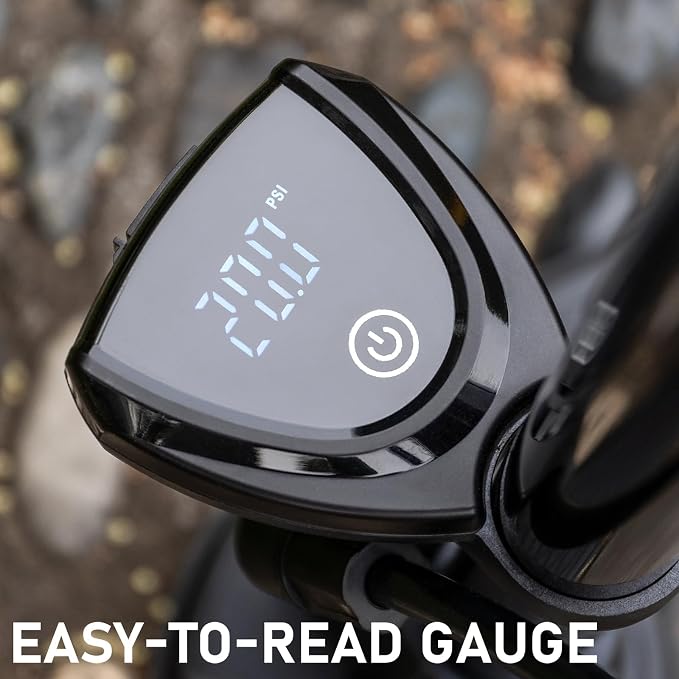 CXWXC Bike Floor Pump with Digital Gauge – 140 PSI Bicycle Tire Pump fits Presta & Schrader Valve – Portable Bike Air Pump with Large Display for Easy to Read