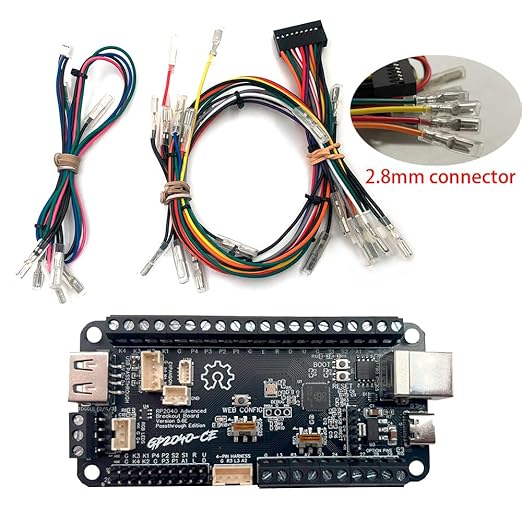 SZJLMKJ Advanced Breakout Fightting game controll Board USB Passthrough Edition Integrated Pico Fighting Board For PC PS4 (Board with hit harness)