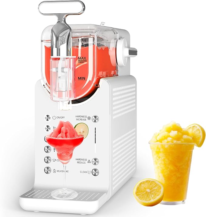 Slushie Machine for Home: 68oz Single-Tank Frozen Drink Maker with Rapid Chill Technology, Self-Cleaning System & 5 Drink Modes, Keep Drinks Cold up to 12 Hours, ETL Certified, White
