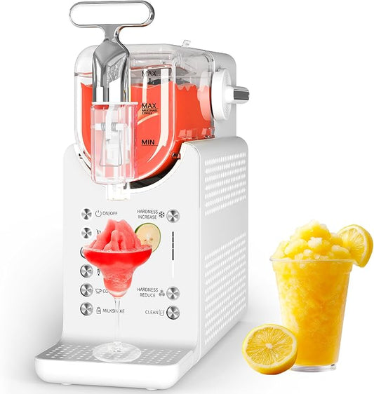 Slushie Machine for Home: 68oz Single-Tank Frozen Drink Maker with Rapid Chill Technology, Self-Cleaning System & 5 Drink Modes, Keep Drinks Cold up to 12 Hours, ETL Certified, White