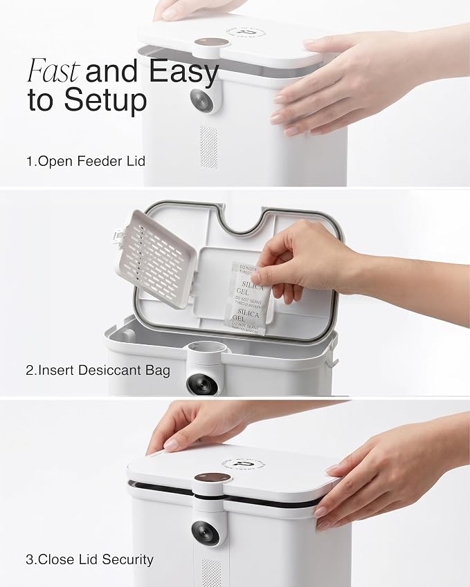 PiFi Automatic Pet Feeder Desiccant Refill Packs, 6 Replacement Moisture Absorber Bags for Cat & Dog Feeder Food Hopper, Food-Safe Non-Toxic Silica Gel Accessory, Up to 6 Months
