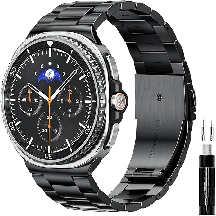 GOLDTOLUCK No Gap Stainless Steel Band Compatible with Samsung Galaxy Watch 8 7 6 5 4 Classic FE Pro Ultra 40mm 44mm 46mm 43mm 47mm 45mm 42mm Replacement Men Women Milanese Metal Elegant Casual
