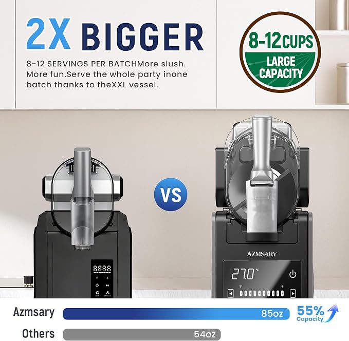 Slushie Machine & Ice Cream Maker, 85oz Larger Slushie Machine for Home, LED Display | 6 Preset Programs | Auto-Clean, Perfect for Margaritas, Frappes, Milkshakes & Smoothies, No Ice Needed