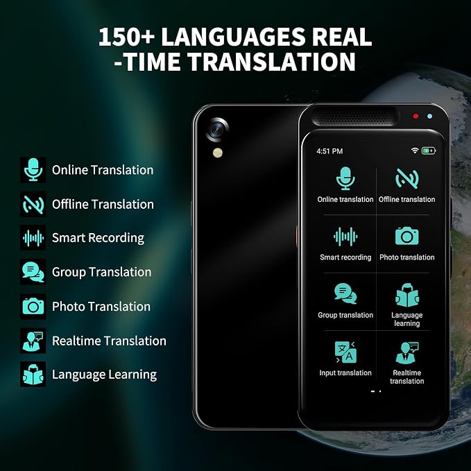 Language Translator Device No WiFi Needed, VORMOR Upgraded AI Translator Two Way Real Time Voice Translation with 150+ Languages Offline&Recording&Photo＆Text Translation for Business Learning Travel