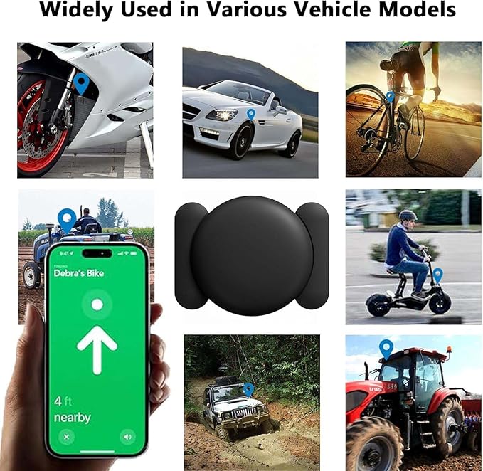 GPS Tracker for Vehicles, 2PCS Mini Hidden Vehicles Tracker with Magnetic Case, Work with Find My (iOS Only), No Monthly Fee, No Subscription (Black)