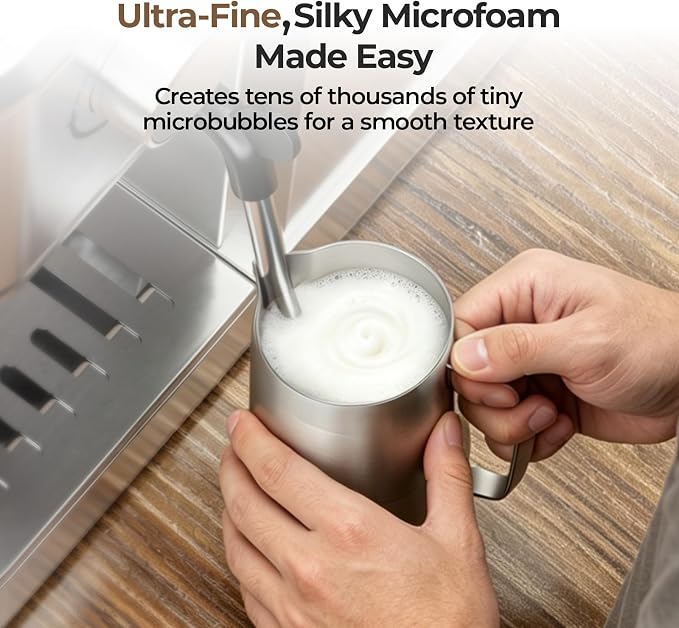 VIOMI T1A Espresso Machine 20 Bar, Compact Espresso Maker with Milk Frother, Coffee Machine with 37oz Removable Water Tank, Cold Brew Machines for Home Barista, Latte, Cappuccino Machine, Silver