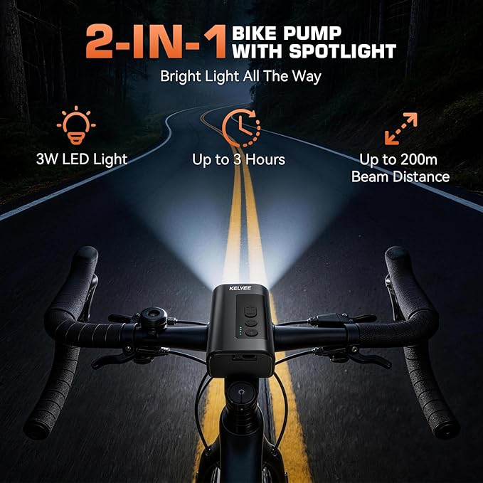 F05 Mini Electric Bike Pump 150 PSI, Portable Bicycle Tire Inflator with Presta & Schrader Valve, Fast Inflation Tiny Bike Pump for Road Bike & MTB