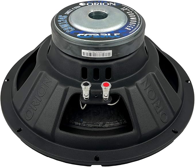 ORION CBW124S Cobalt Series 12” Car Subwoofer, 1600W Max Power, 400W RMS, Single 4 Ohm, 2” OFC Voice Coil, UV Coated Cone, Foam Surround – Reliable Subwoofer for Car Audio Systems & Sub Boxes
