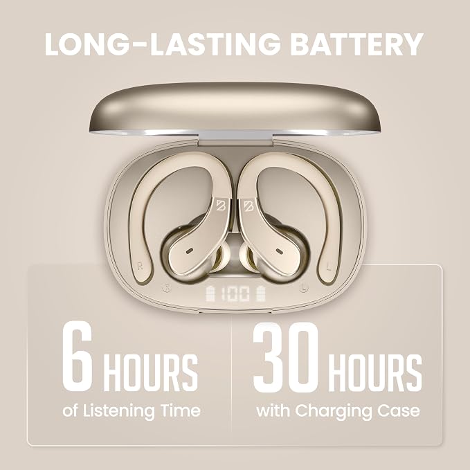 Back Bay Audio - Runner Wireless Earbuds for Running, Workout Wrap Around Earbuds Bluetooth Headphones for Sports, Around The Ear Wireless Bluetooth Running Headphones, Hook Over Earphones Earhooks
