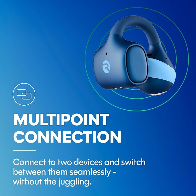 Raycon Everyday Clip On Earbuds - Open Ear Headphones, Lightweight Wireless Earbuds Bluetooth, Sweat & Water Resistant Earphones, Clip Earbuds with Buttons, 30 Hours Battery Life (Carbon Black)
