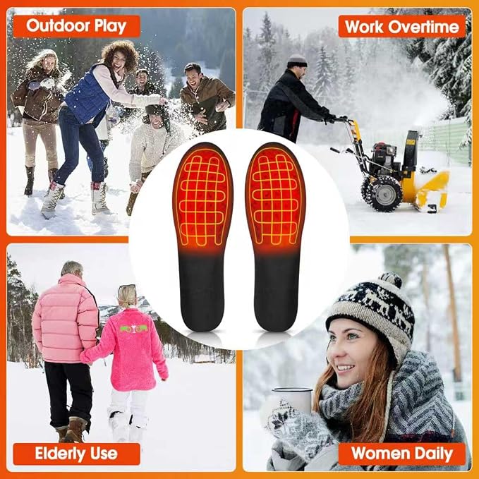 Heated Shoe Insoles,12-Hour Runtime,Removable 7.4V Battery Packs,3-Temperature Control, ETL-Certified Charger,Foot Warmers for Men & Women