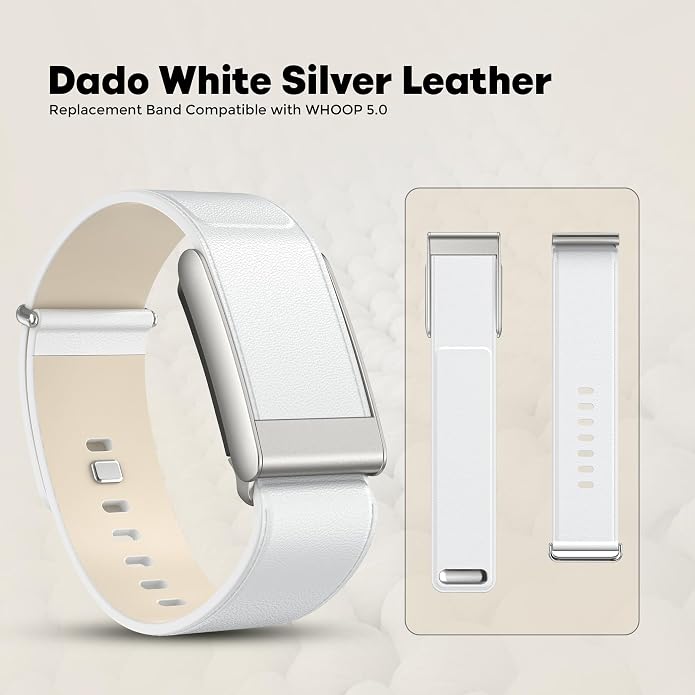 DADO Luxe Tapered Leather Replacement Band Compatible with WHOOP 5.0, One, Peak, and Life Fitness Tracker – Durable & Comfortable | Not for Whoop Gen 4
