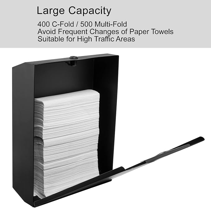 Commercial Black Soap Dispenser and Paper Towel Dispenser Bundle