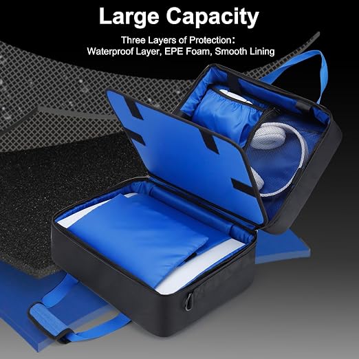 GDNasist Carrying Case Fit for PS5, Travel Thickened Protective Bag Compatible with Playstation 5 Console, Headset, PS5 Controller, Game Discs, and Gaming Accessories