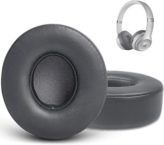 GVOEARS Thicker Ear Pads Cushions for Beats Solo 2 & Solo 3 Wireless & Wired Headphones Earpads, Earpads for Beats Solo 2.0/Solo 3.0 Headset with Stronger Adhesive | Thicker Memory Foam(Grey)