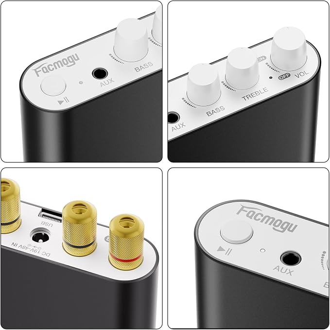 Facmogu M10 Home Audio Amplifier with Bluetooth 5.4, 300W+300W 2.0 Channel Stereo Amplifier System for Home Theater Speakers w/36V Adapter, TPA3255 300W Class D Digital Amp for Home Audio System