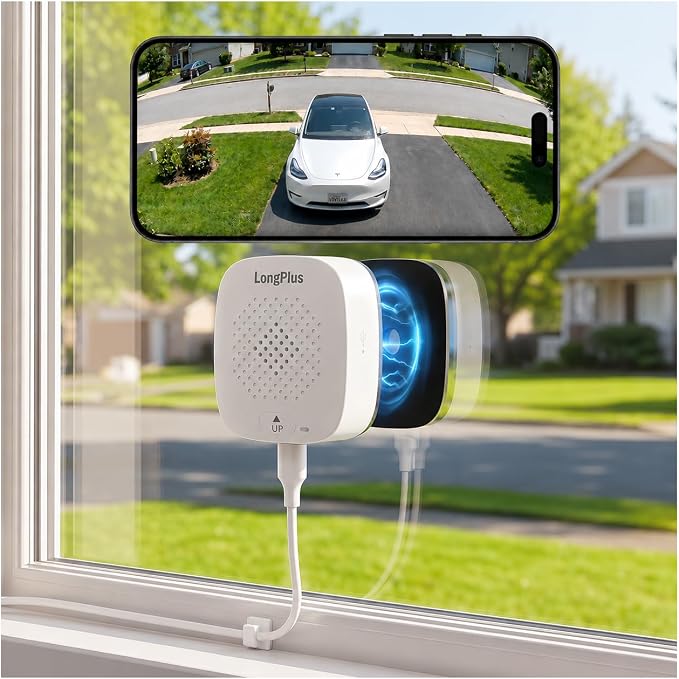 LongPlus 5MP 3K Window Camera with Night Vision, 2.4/5GHz WiFi Indoor Window Cameras for Home Security, Safeview Security Camera with Person/Car Detection, 24/7 Recording, 2-Way Audio, Easy Install