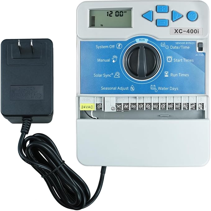 Compatible with Hunter X-Core XC400i Indoor Sprinkler Timer, 4 Zone Irrigation Controller, Indoor Lawn & Garden Watering System, Easy Program, No Wi-Fi Required