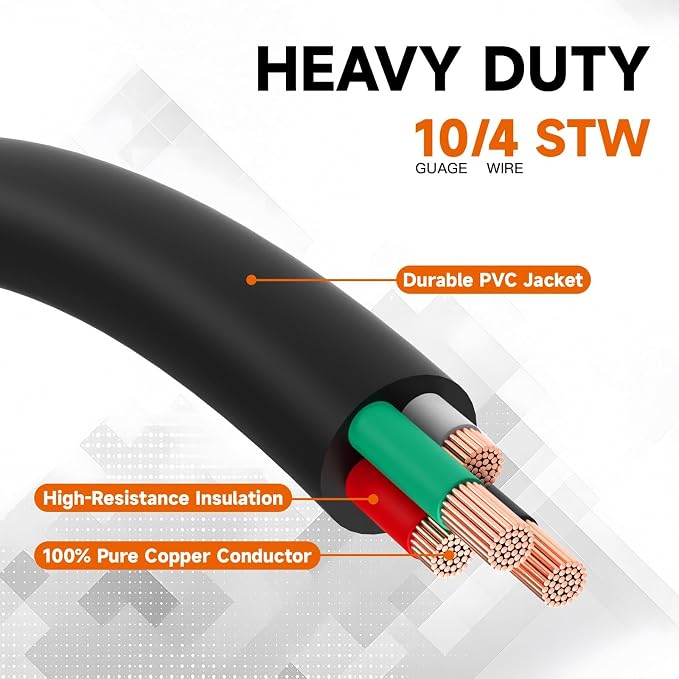 EP 30 Amp Dual Outlet Adapter Cord, 2FT Y Adapter Cord NEMA 14-30P to 14-30R & 14-50R Socket, 10AWG Power Splitter for EV Charger EV Charging, Dryers, and Power Tools ETL Listed