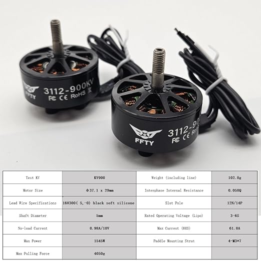 3112 900KV Brushless Motor for Drone – High-Power BLDC Motor for 9-10 inch Props, 1545W Max, FPV Drone Motors, Brushless RC Motor for Quadcopter, Hexacopter, RC Plane
