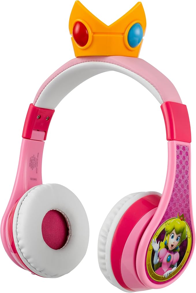 Princess Peach Bluetooth Headphones for Kids Wireless Headphones for School