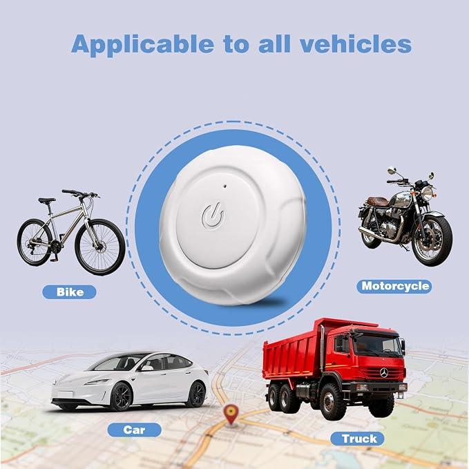 Mini GPS Tracker for Vehicles, Pets & Valuables – Real-Time Tracking Device, No SIM Card or Subscription Required, Waterproof & Magnetic Locator with Long Battery Life, Free App for iOS & Android