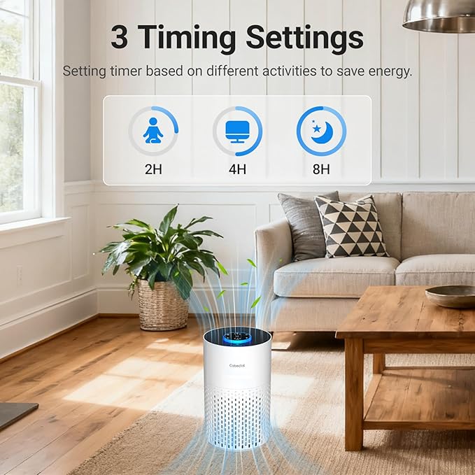 Air Purifiers for Bedroom Home, Cobectal Air Cleaner with HEPA 3-in-1 Filter for Room up to 1050 ft², Aroma Function, Sleep Mode, Portable Air Purifiers for Office, Dorm, RVs, White