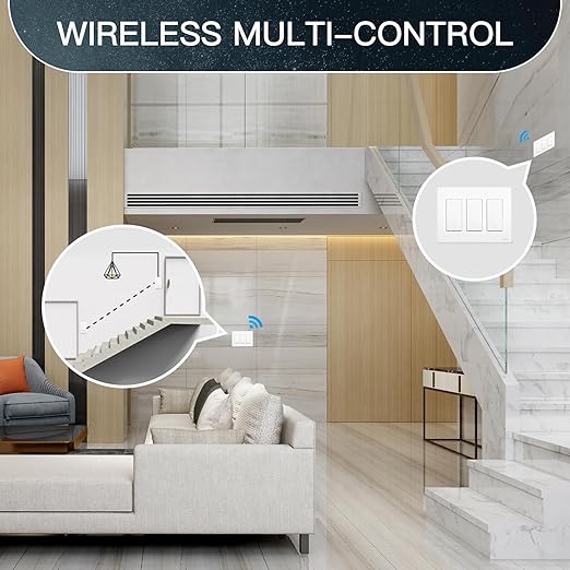 MoesGo 2nd Generation WiFi Smart Light Switch, Smart Wall Switch 2.4GHz WiFi, Neutral Wire Required, Smart Life APP Remote Control, Compatible with Alexa/Google Home, No hub Required White 3 Gang