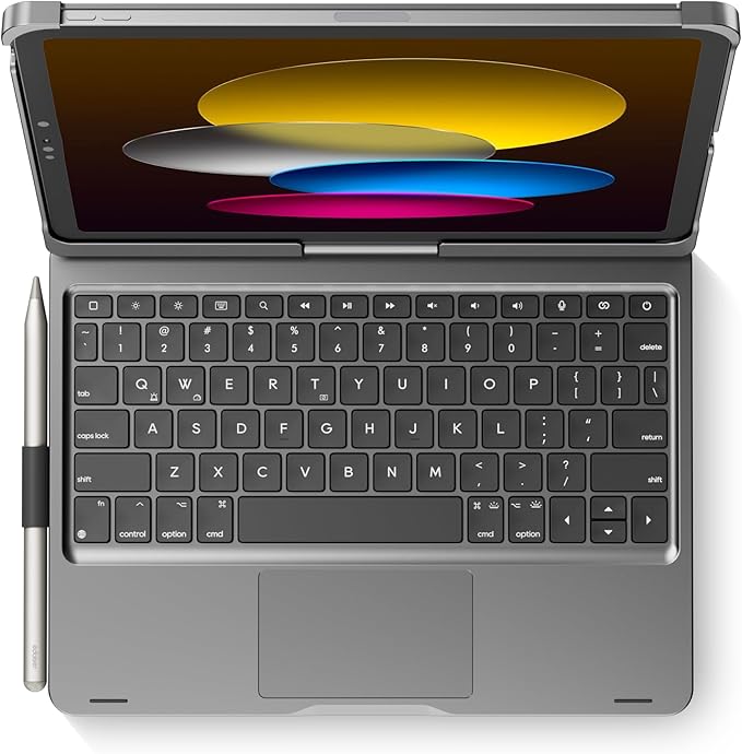 edaiser Swivel Keyboard Case for Apple iPad 11th Gen 2025 (A16) & iPad 10th Generation (10.9-inch); 360 Degree Rotatable Cover and Pencil Holder, Multi-Touch Trackpad, RGB Backlit, Space Gray
