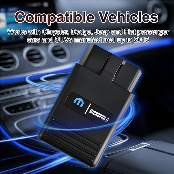 MicroPOD II V17.04.27 Professional Diagnostic Programming Scanner Tool for Chrysler Dodge Jeep Fiat Up to 2016 with DRBIII, Multi-Language, Offline OBD2 Support