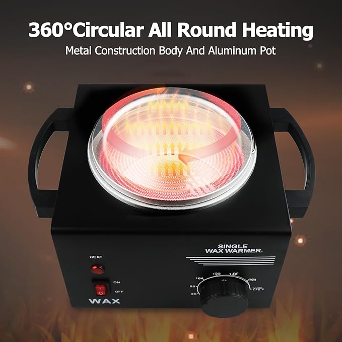 Wax Machine with Hair Removal Kit: Hard Wax Pot, Body Wax Melt Warmer, and 50 Applicator Sticks
