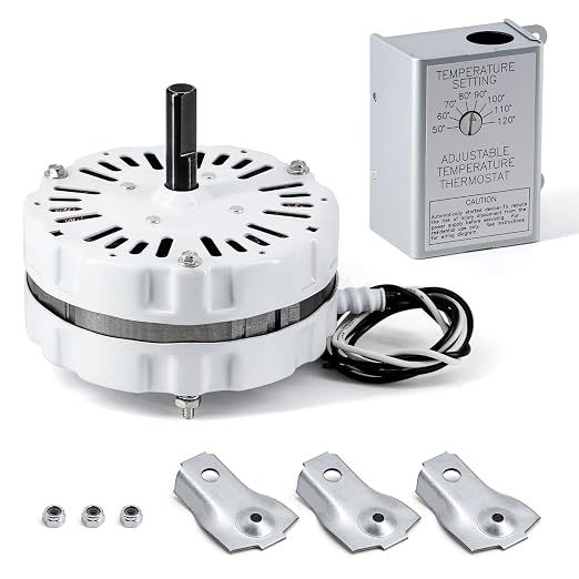F0510B2944 F0510B2497 Power Vent Attic Fan Motor & 58033 Adjustable Thermostat Control Kit Replacement for Lomanco Lomancool 2000, 1800 Series