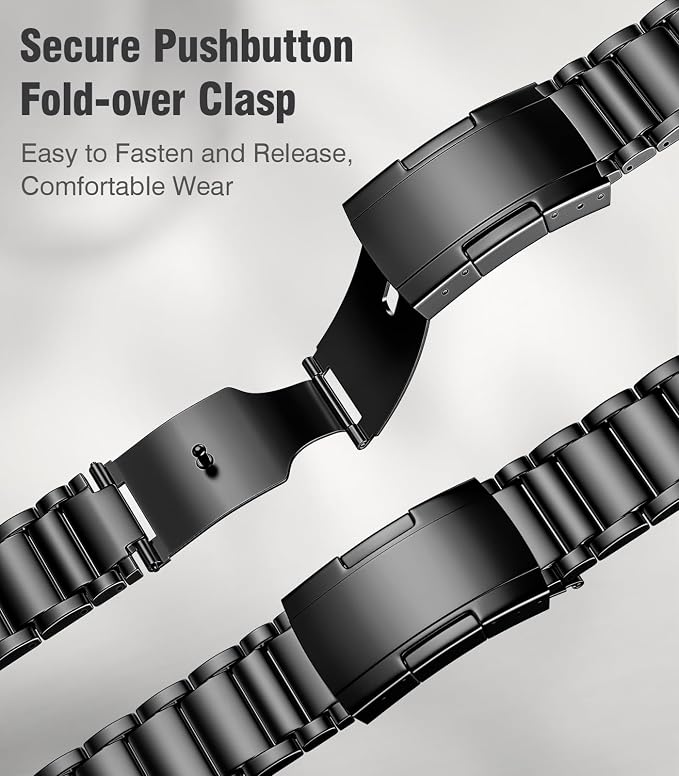 Upgraded Titanium Band Replacement Compatible with Apple Watch Band Ultra 3 Ultra 2/Ultra 49mm,iWatch Series 11/10 46mm,9/8/7 45mm,SE3/SE2/SE/6/5/4 44mm,3/2/1 42mm, Titanium Watch Band, Black