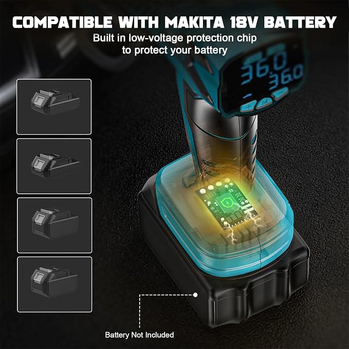 Tire Inflator Air Compressor Compatible with Makita 18V Battery, LIVOWALNY 160 PSI Cordless Portable Electric Air Pump 2026 Bigger LCD Digital Pressure Gauge for Car, Bike, Sport Ball (Tool Only)