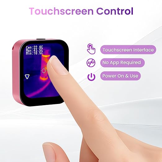 Mini Thermal Camera for Hidden Camera Detection & HVAC, Pink Beginner-Friendly Thermal Camera, Portable Infrared Imager for Water Leak Home Inspection