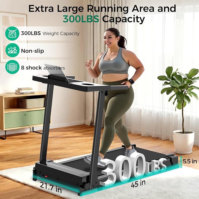 Walking Pad Treadmill with 8% Incline, 0.6-3.8MPH Foldable Treadmills with Remote for Small Home, 3.0HP Compact Walking Pad with Handle Bar, Easy Assembly, 350 LBS