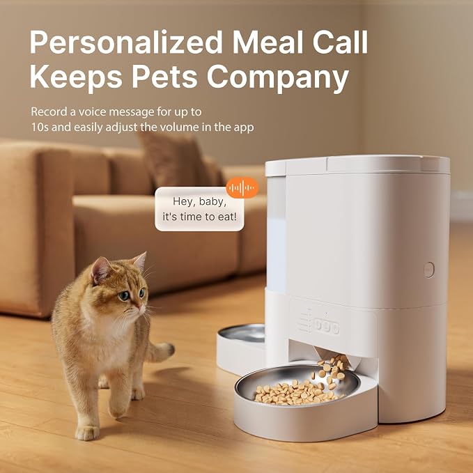 Automatic Cat Food & Water Dispenser with Extra 6 Pcs Replacement Desiccant Bag