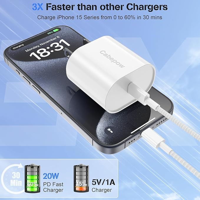 45W Super Fast Charger Type C for Samsung S26+,3Pack 45W Dual Port USB C Fast Phone Charger Block & 6/10/10FT Type C Charging Cord for Samsung Galaxy S26 S25 Ultra/S24/S23,Android,Tablet,iPhone 17