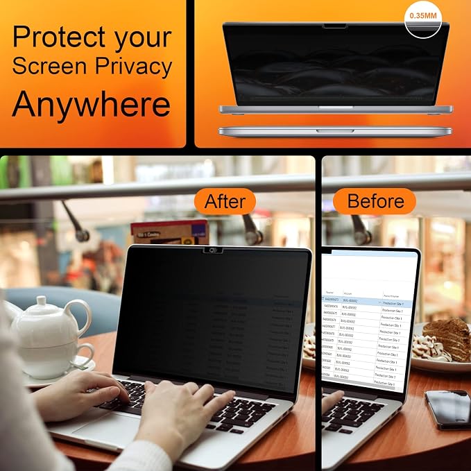Mamol Magnetic Privacy Screen MacBook Pro 16 Inch 2021-2026 (M1-M2-M3-M4-M5), Removable Anti Blue Light Glare Filter Screen Protector