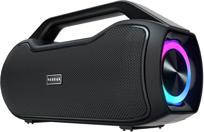 Portable Bluetooth Speaker Bass Boost, 120W Peak Loud Powerful Speakers Wireless w/2*Bass and 2*tweeters, 20H Playtime,IPX6 Waterproof, BT5.4, Suitable for Party, Beach, Camping,Outdoor,Large Jobsite