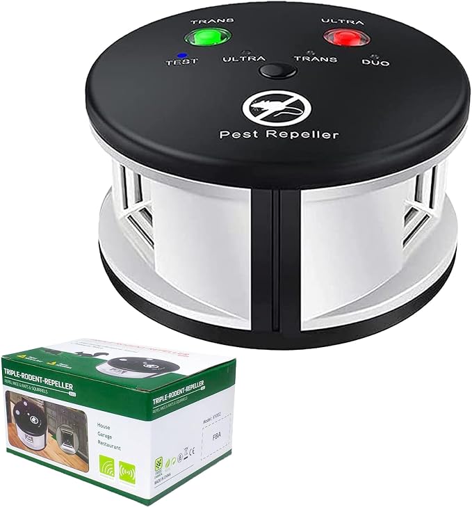 Mouse Repellent Ultrasonic Plug in, 360°Rodent Repellent Indoor Pest Control, Electronic Rat Deterrent for House Garage Kitchen Attic
