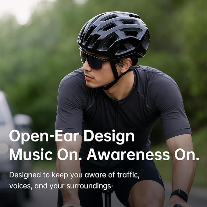 Kinglucky Open Ear Bone Conduction Headphones, 23.5g Ultra-Light Wireless Bluetooth 5.4 Sports Headphones, Comfortable Fit, IPX5 Waterproof for Running, Cycling, Workout, Walking