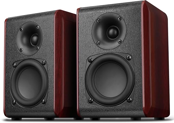 Saiyin Passive Bookshelf Speakers with 3.5 inch Woofer,Home Desktop Stereo Speakers,Amplifier or Receiver Required,Passive Surround, Front Speakers for PC/Gaming/Turntable,4 Ohms,Wall Mountable