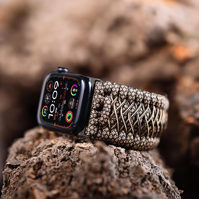 Tefeca Titan Series Paracord Band Compatible with Apple Watch Ultra 2/49mm, Series 10/46mm, 9/8/7/45mm, SE2/SE/6/5/4/44mm, and 3/2/1/42mm