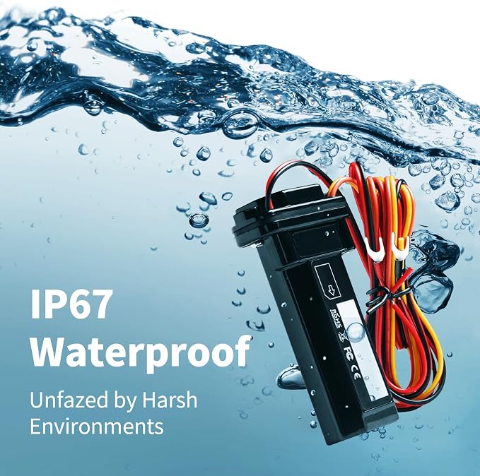 Wired GPS Tracker for Vehicles, No Monthly Fee, No Subscription with Real-Time Tracking, 4G SIM and Data Included, Trip History, GeoFence, Driving Alerts, IP67 Waterproof, Global Coverage