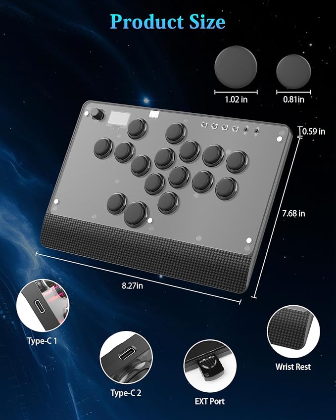 Leverless Controller Arcade Stick GM-16 and Kailh Low Profile Switches