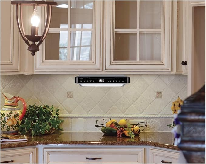 iLive Bluetooth Under Cabinet Radio (FM) CD Player and MP3 Player, Bluetooth, USB, AUX in, MP3, CD, Music System with Kitchen Timer, Digital Clock, with Remote Control IKBC384SMP3U